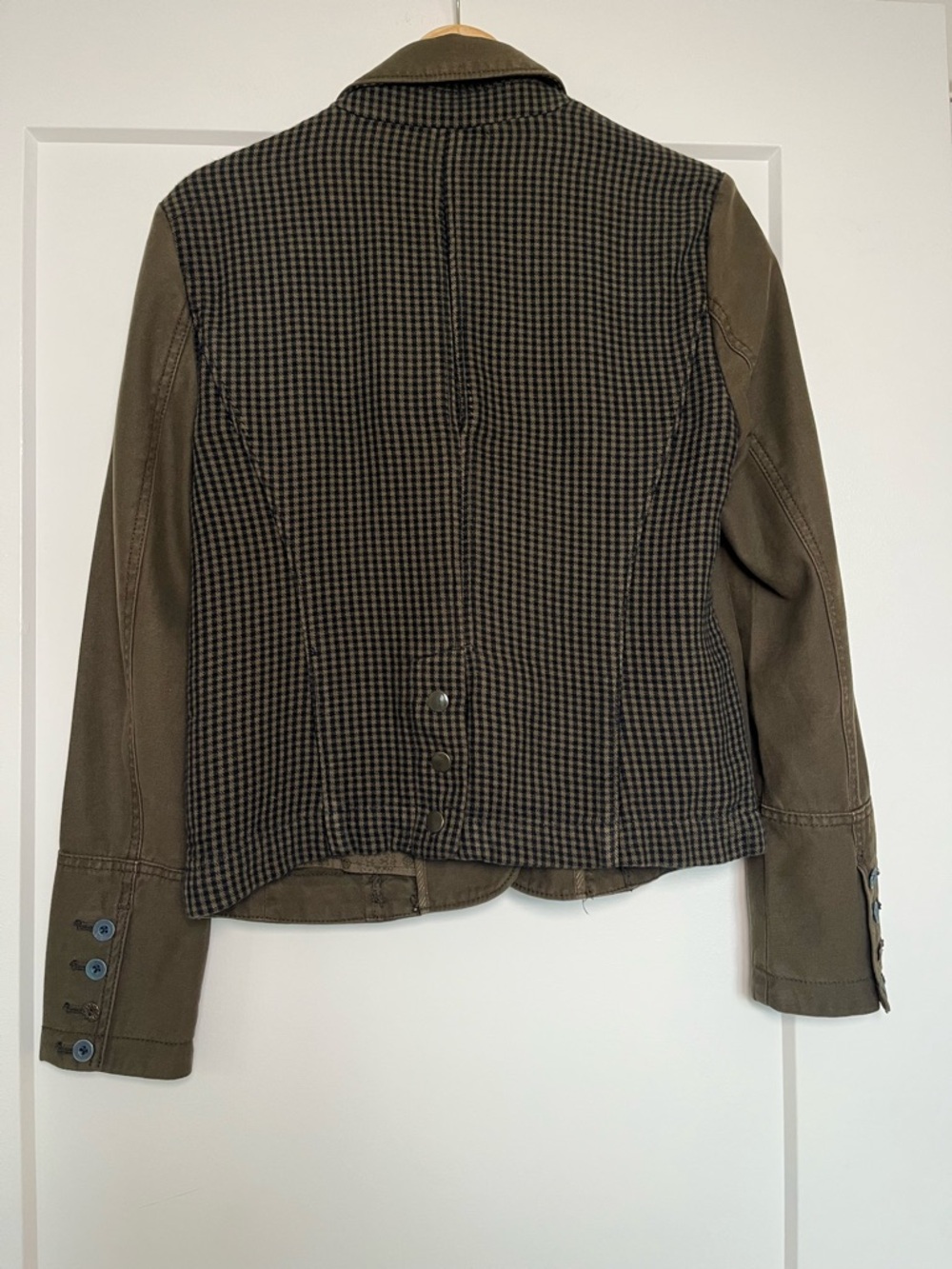 Anthropologie Hei Hei Cropped Military Blazer Jacket Olive Green Size 6 - Picture 5 of 10